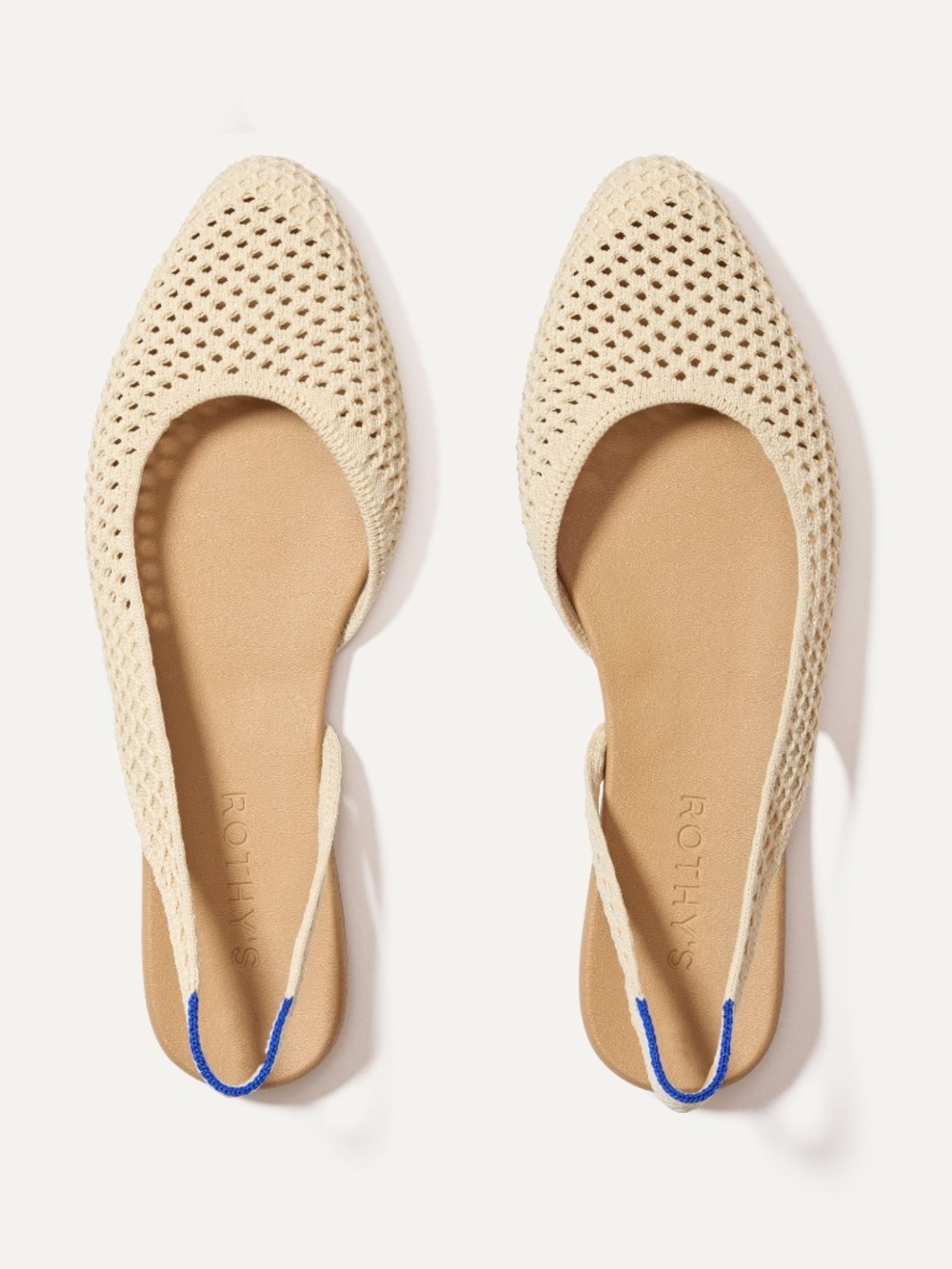 Rothy's The Almond Slingback - Off White Mesh Size 9